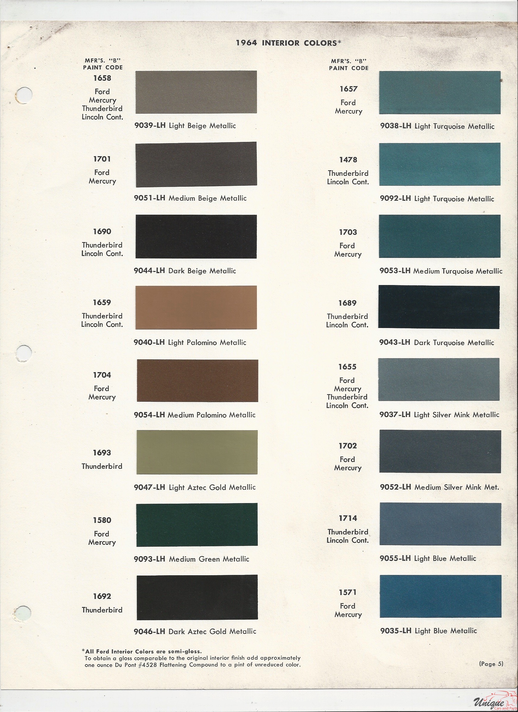 1964 Ford-4 Paint Charts
